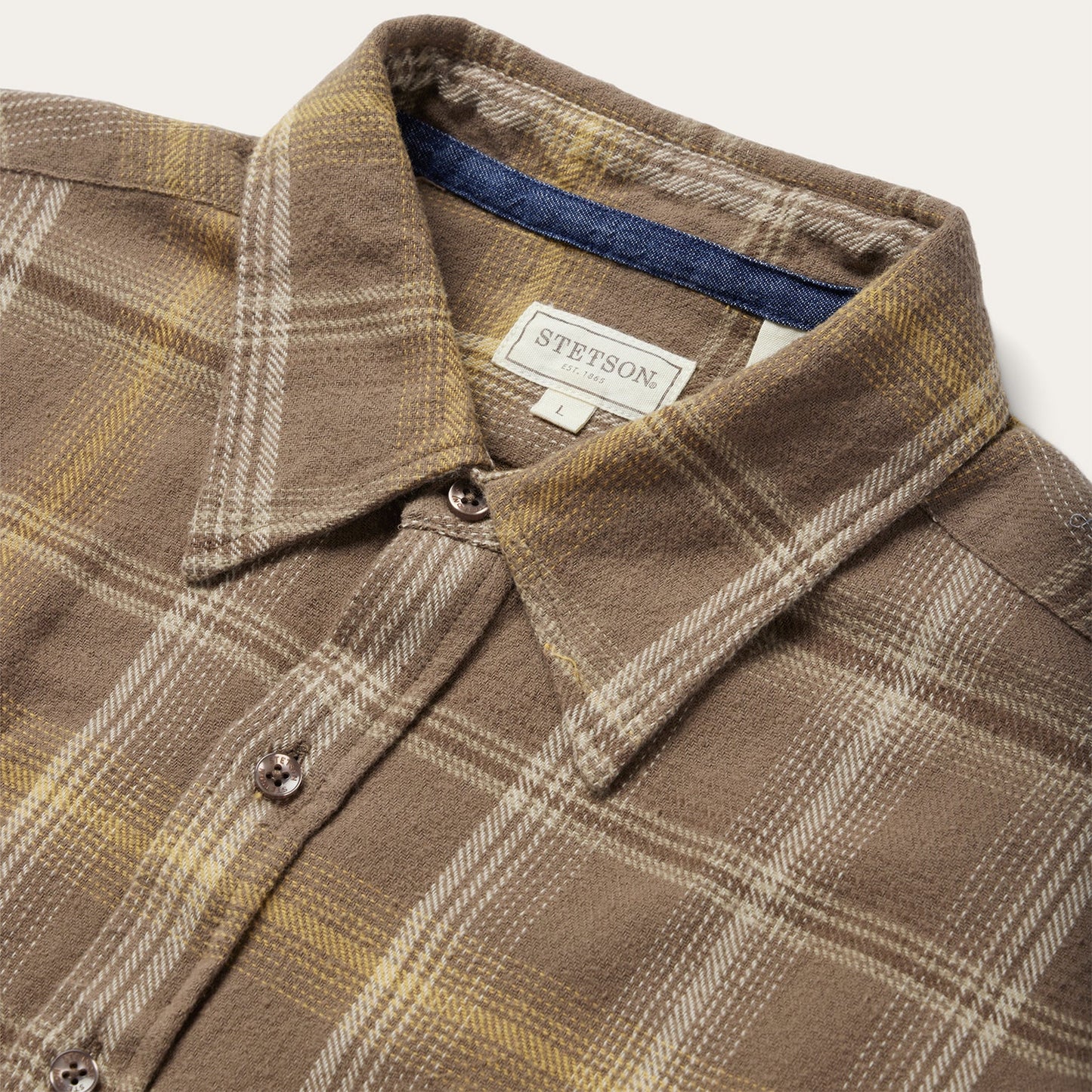 Brown Brown Flannel Button-Front Shirt / Stetson