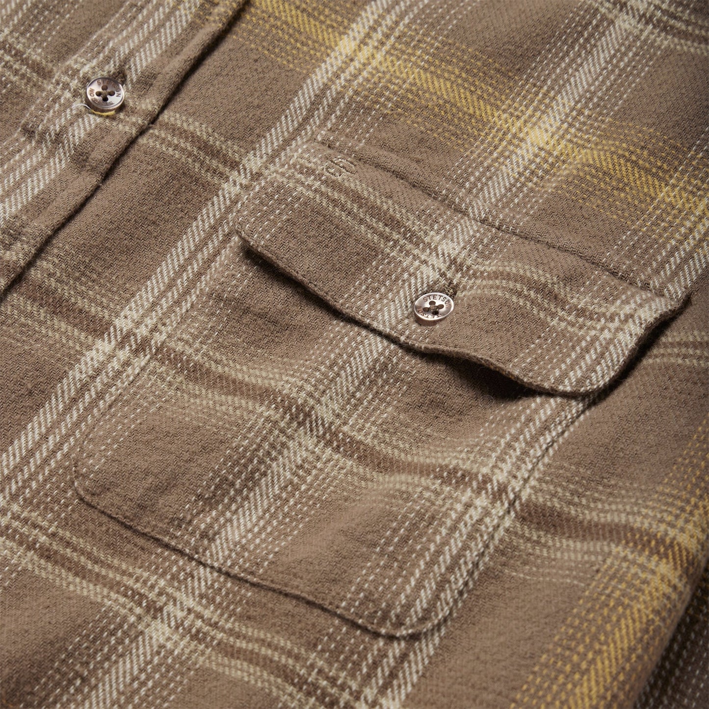 Brown Brown Flannel Button-Front Shirt / Stetson