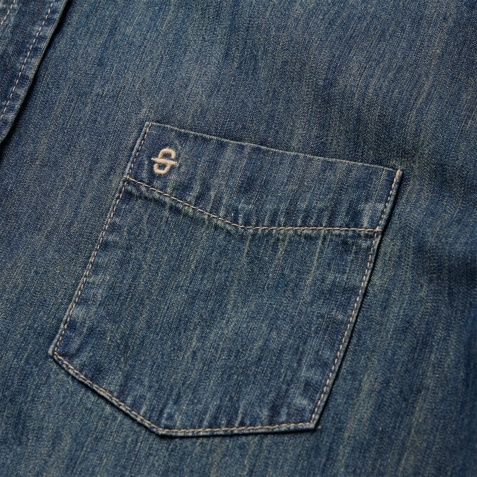 Blue Dark Denim Western Shirt / Stetson