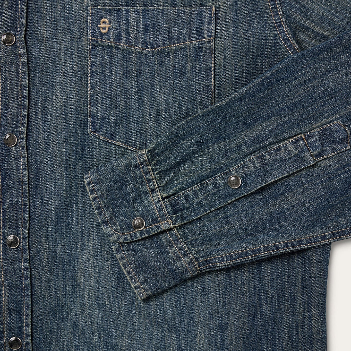 Blue Dark Denim Western Shirt / Stetson
