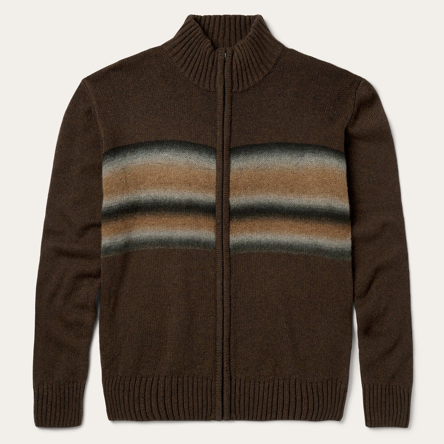 Brown Ombre Border Stripe Cardigan / Stetson