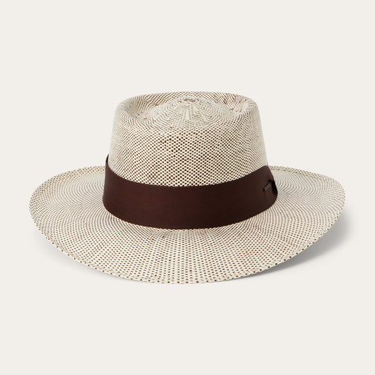 Natural Brown Double Bogey Raffia Straw Hat / Stetson