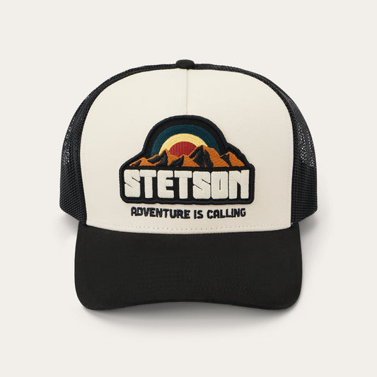 Off White / Black Mountain Sunset Trucker Cap / Stetson