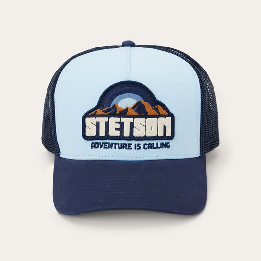 Light Blue / Navy Mountain Sunset Trucker Cap / Stetson