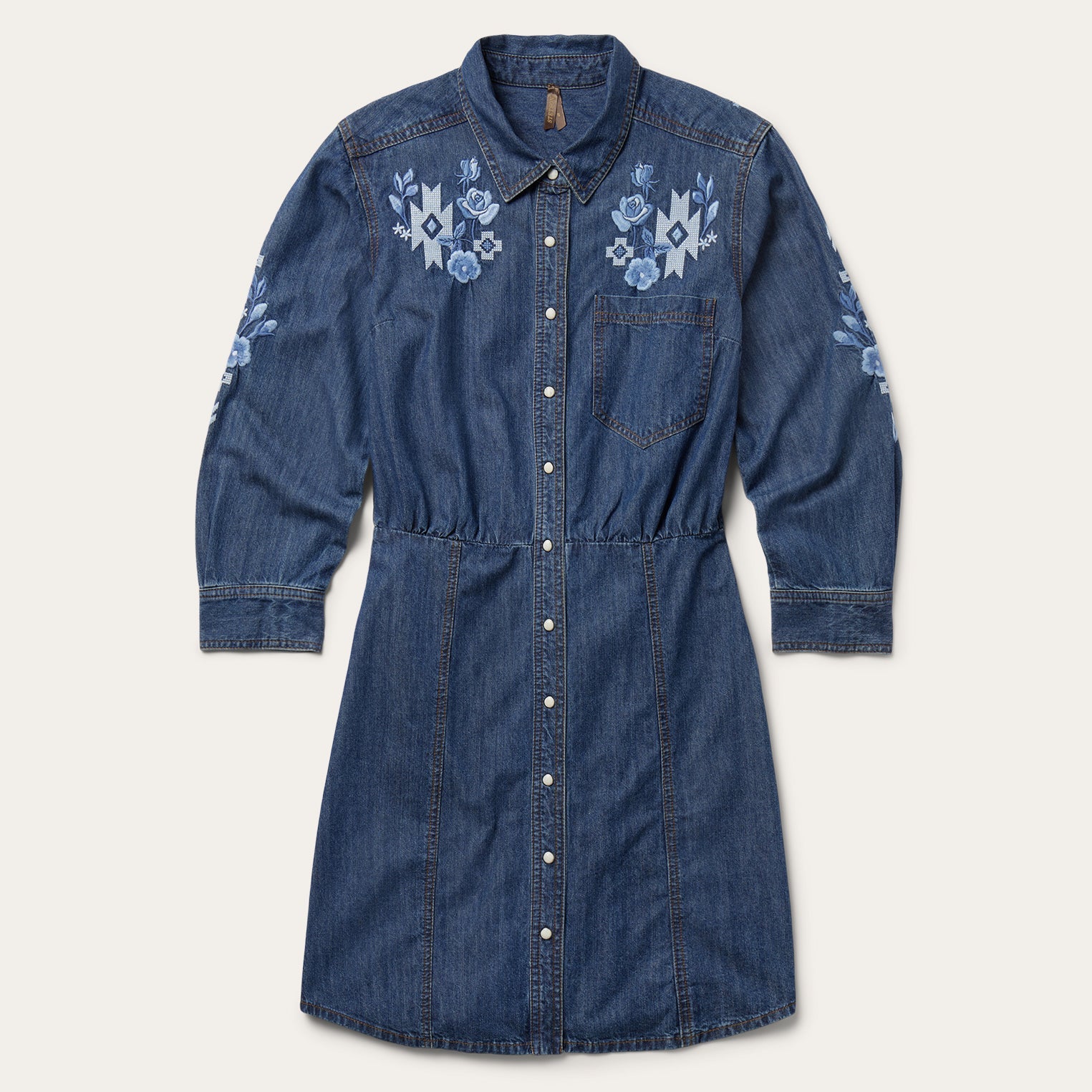 Blue Dark Blue Denim Shirt Dress / Stetson