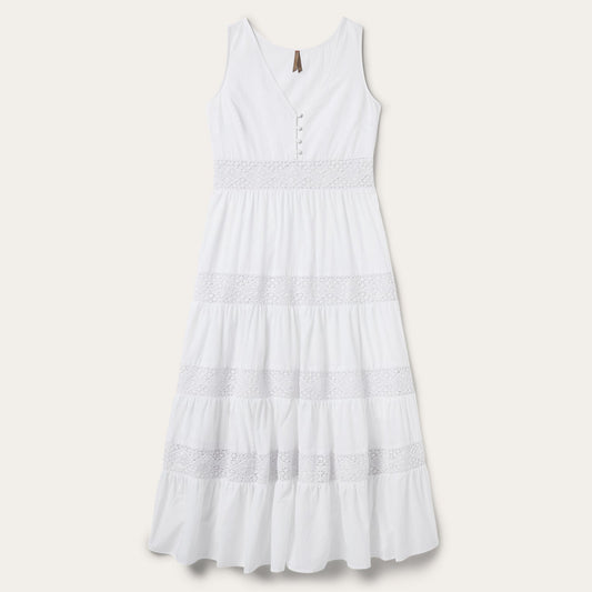 White White Cotton Lawn Sleeveless Dress / Stetson