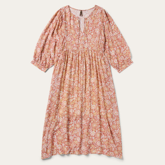 Pink Sunset Floral Print Rayon Dress / Stetson