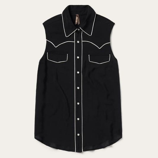 Black Black Sleeveless Western Shirt / Stetson