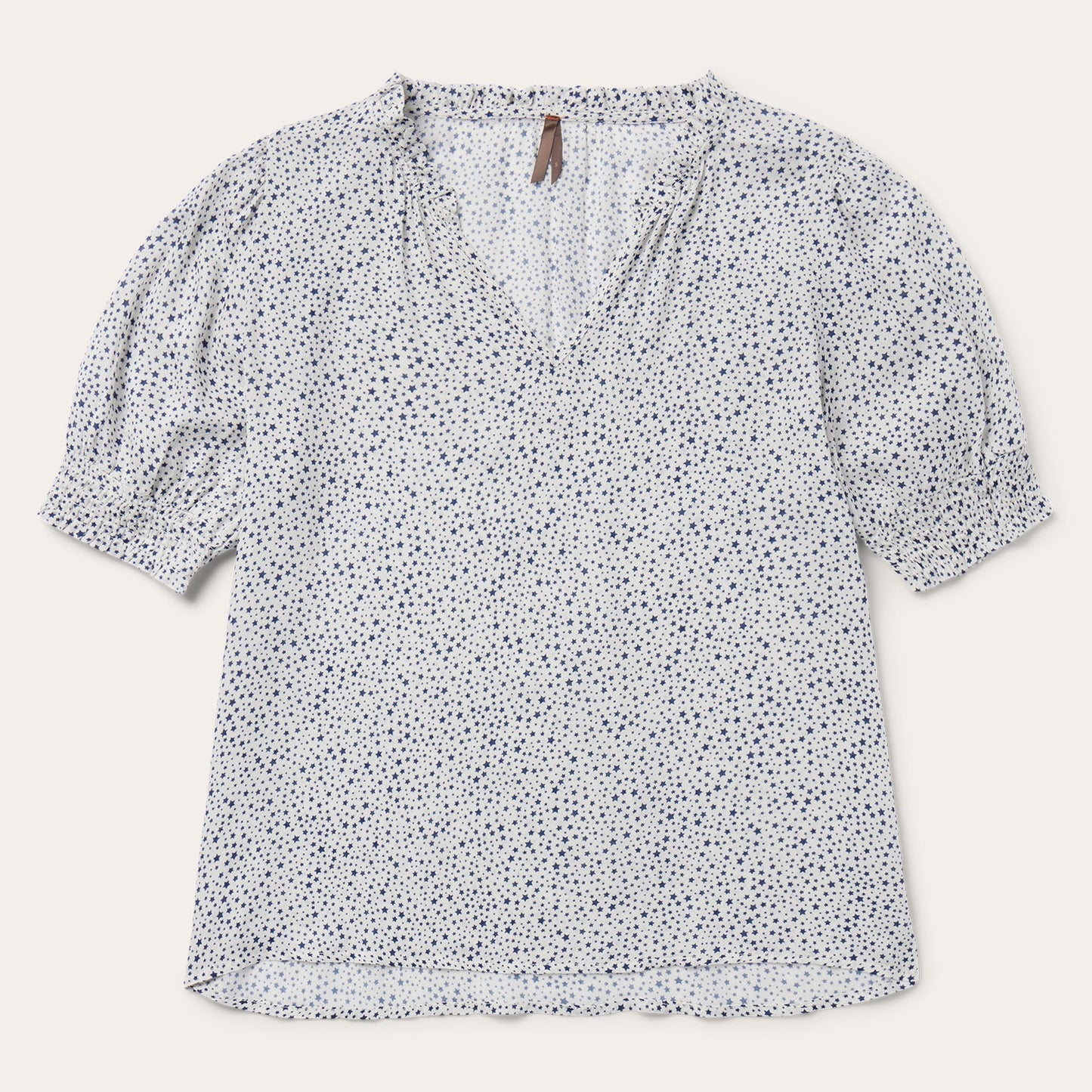 White Stars Print Peasant Blouse / Stetson