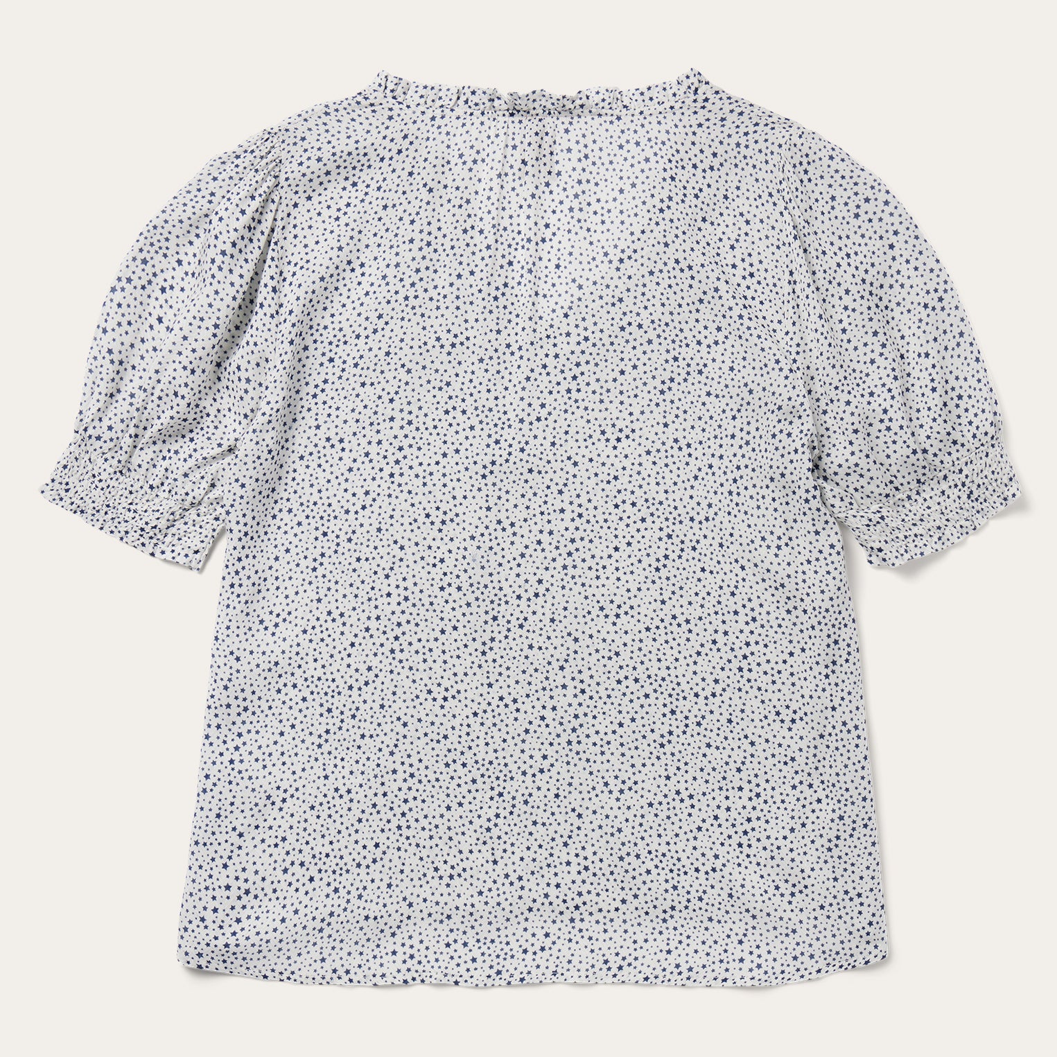 White Stars Print Peasant Blouse / Stetson