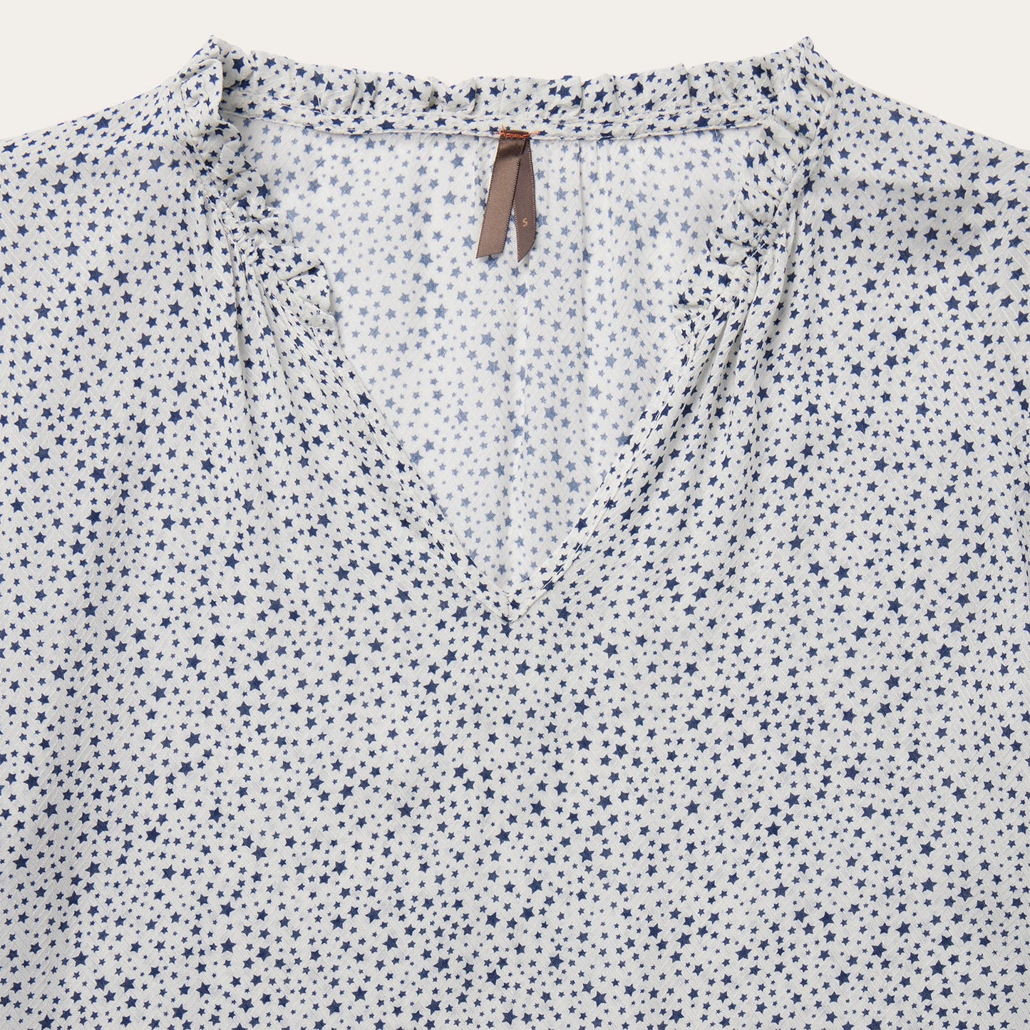White Stars Print Peasant Blouse / Stetson