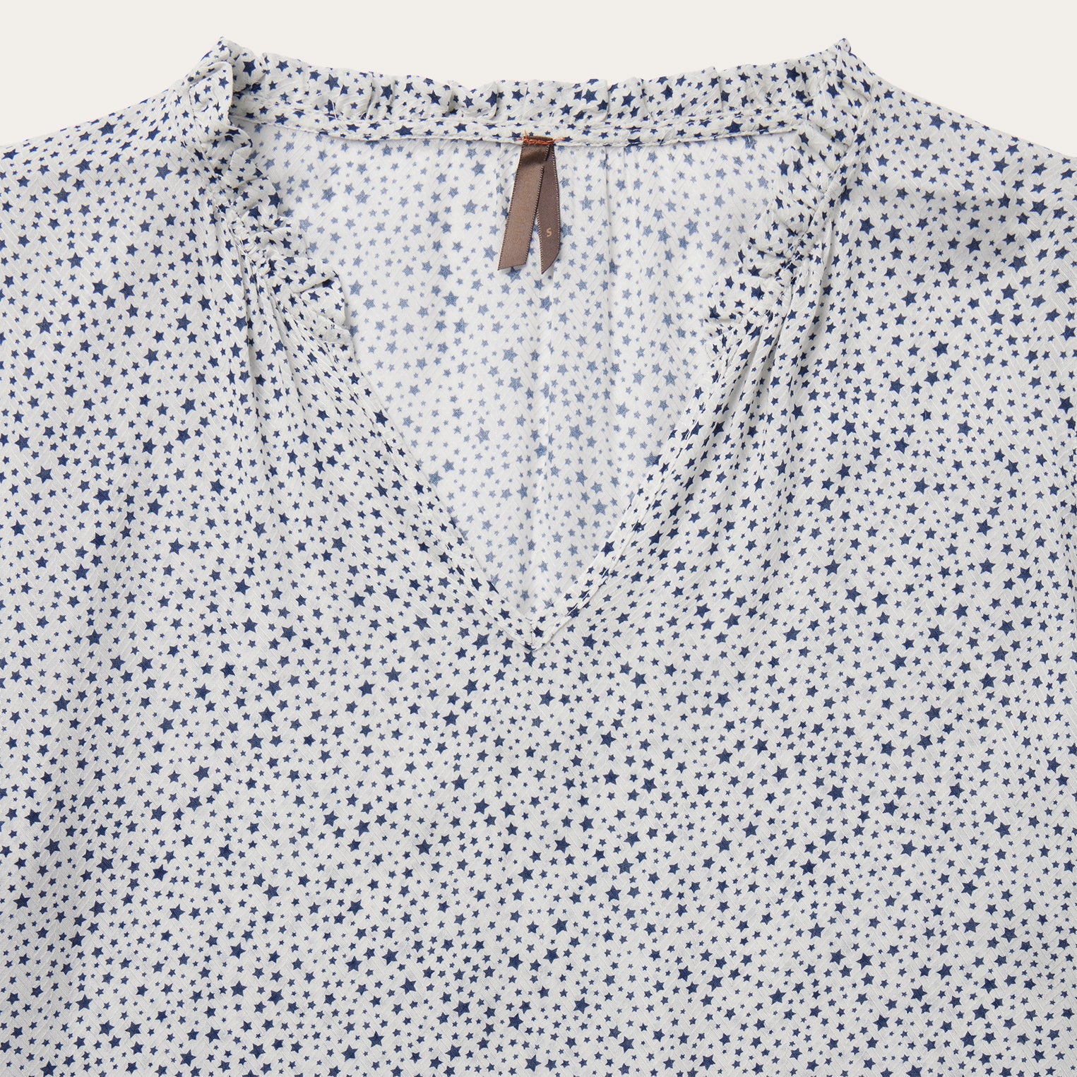 White Stars Print Peasant Blouse / Stetson