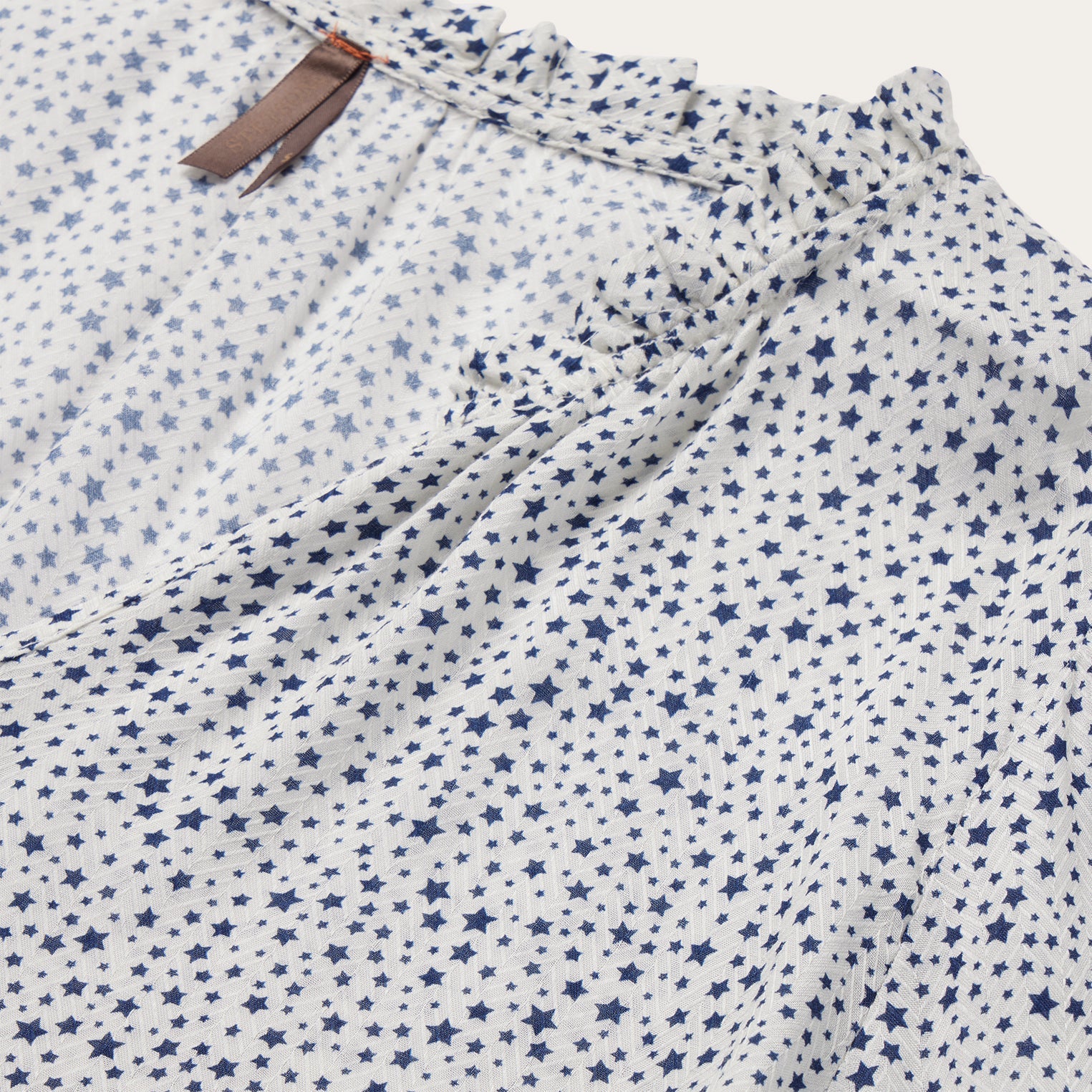 White Stars Print Peasant Blouse / Stetson