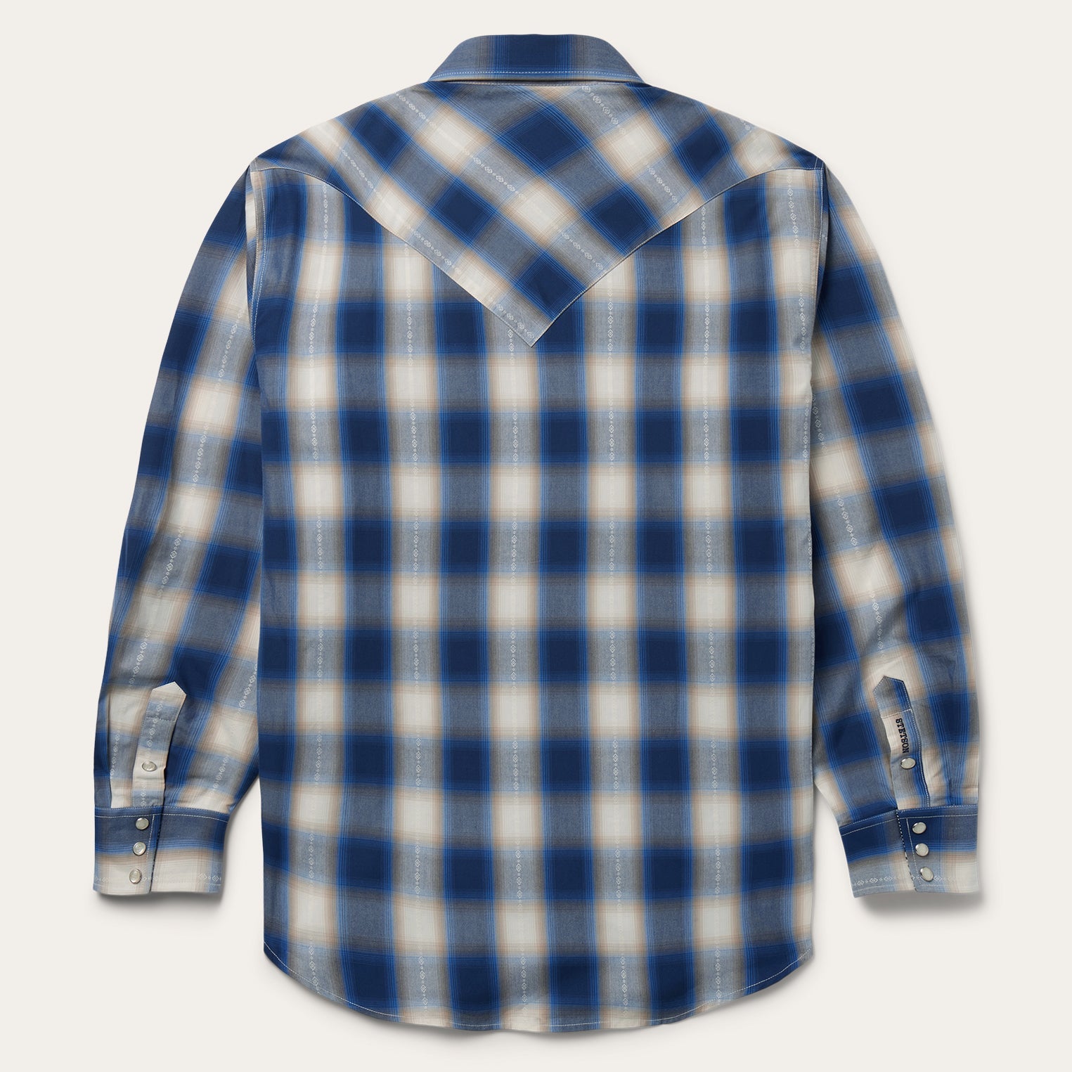 Blue Blue Ombre Plaid Western Shirt / Stetson