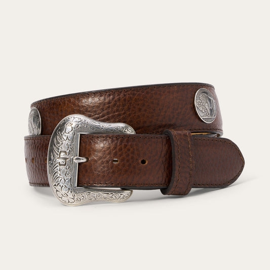 Hazelnut Bison Bison Leather Concho Belt / Stetson
