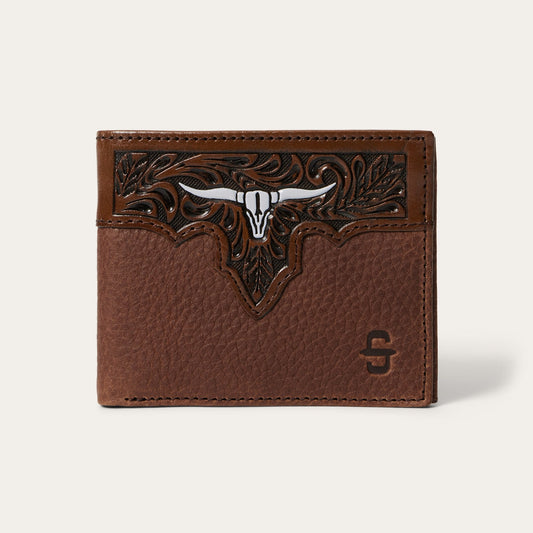 Brown Steer Head Bi-Fold Wallet / Stetson
