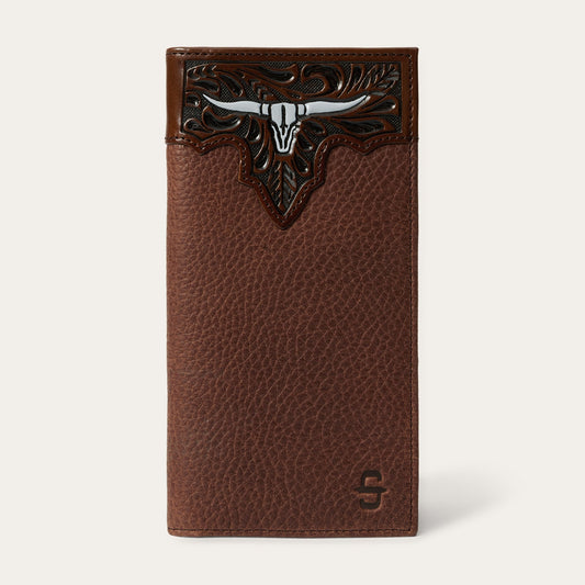 Brown Steer Head Checkbook / Stetson