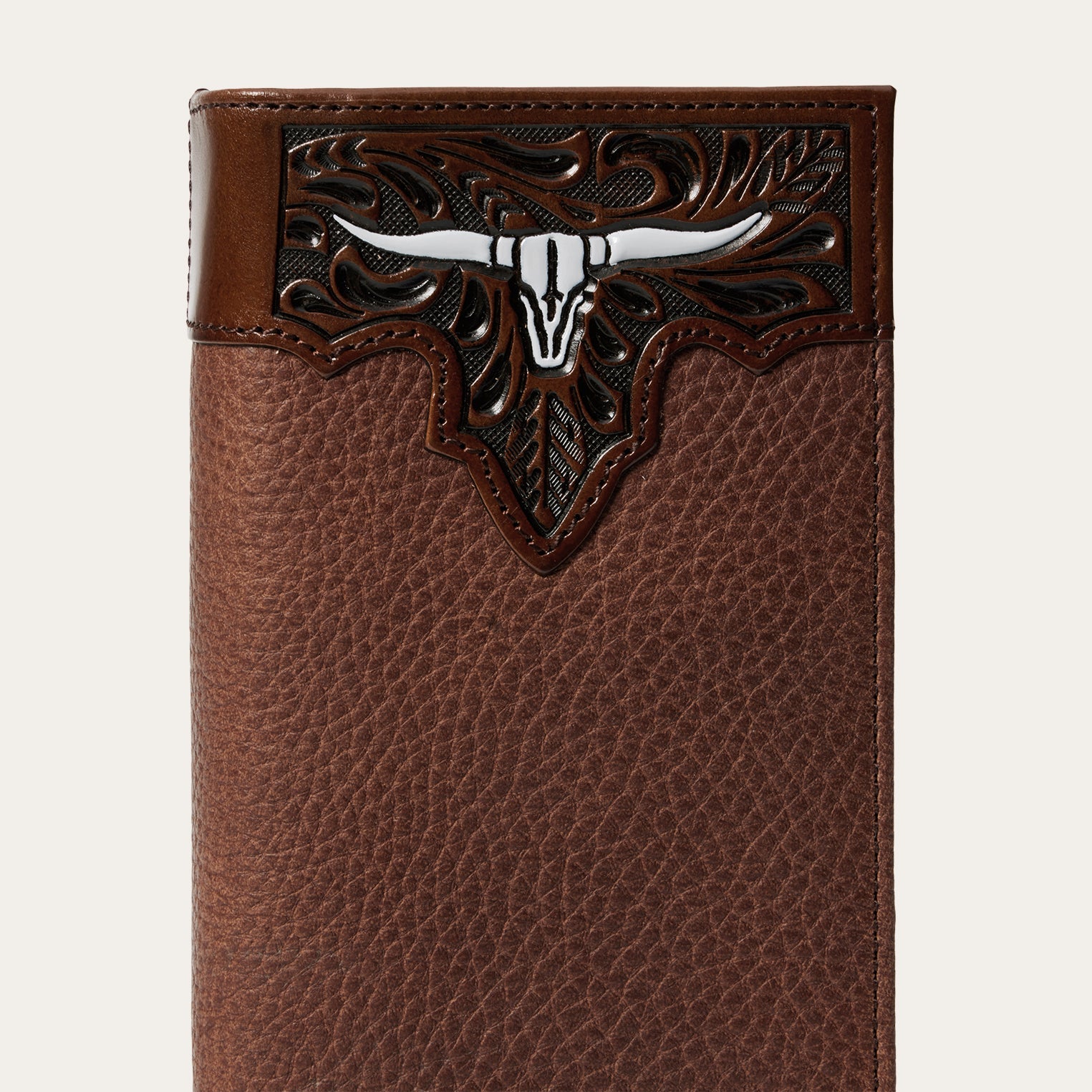 Brown Steer Head Checkbook / Stetson