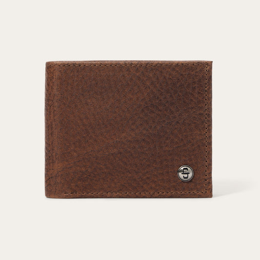 Hazelnut Bison Bison Leather Stetson Rivet Bi-Fold Wallet / Stetson
