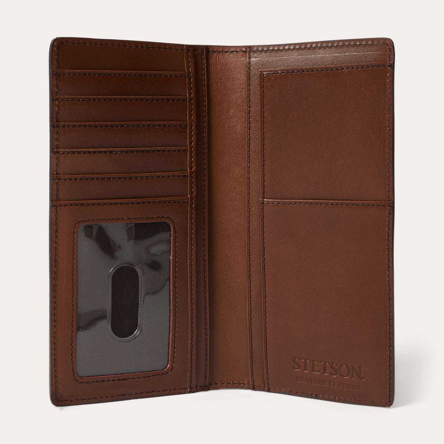 Brown Tooled Checkbook / Stetson