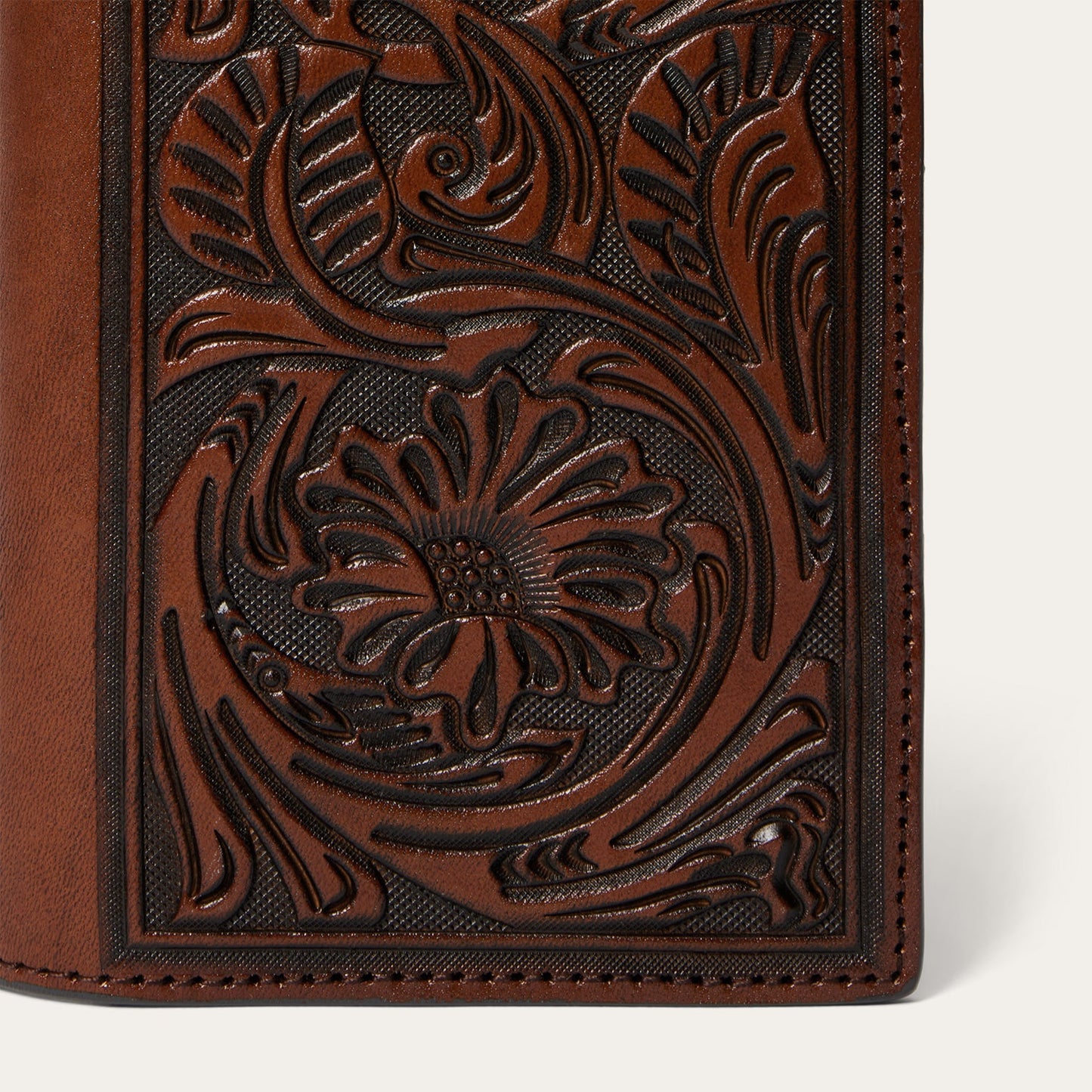 Brown Tooled Checkbook / Stetson