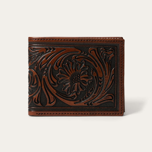 Brown Tooled Bi-Fold Wallet / Stetson