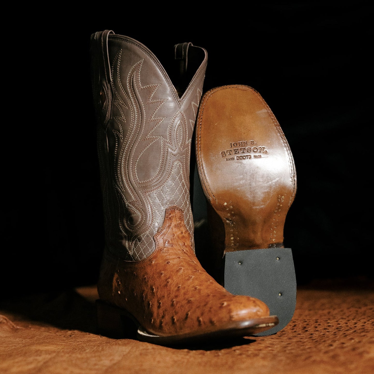 Brown Ozzy Ostrich Boot / Stetson