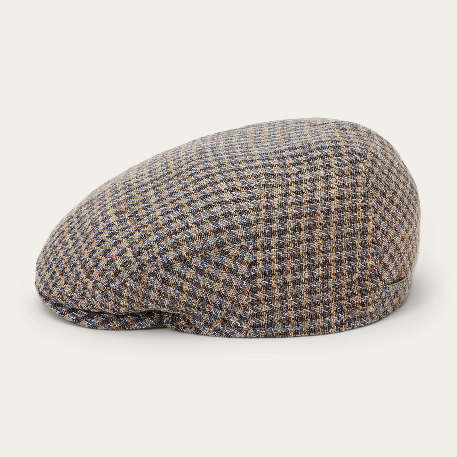 Multicolor Houndstooth Linen/Cotton Houndstooth Driver Cap / Stetson