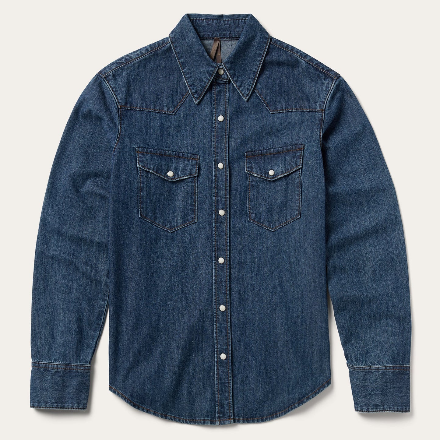 Blue Dark Denim Snap Western Shirt / Stetson