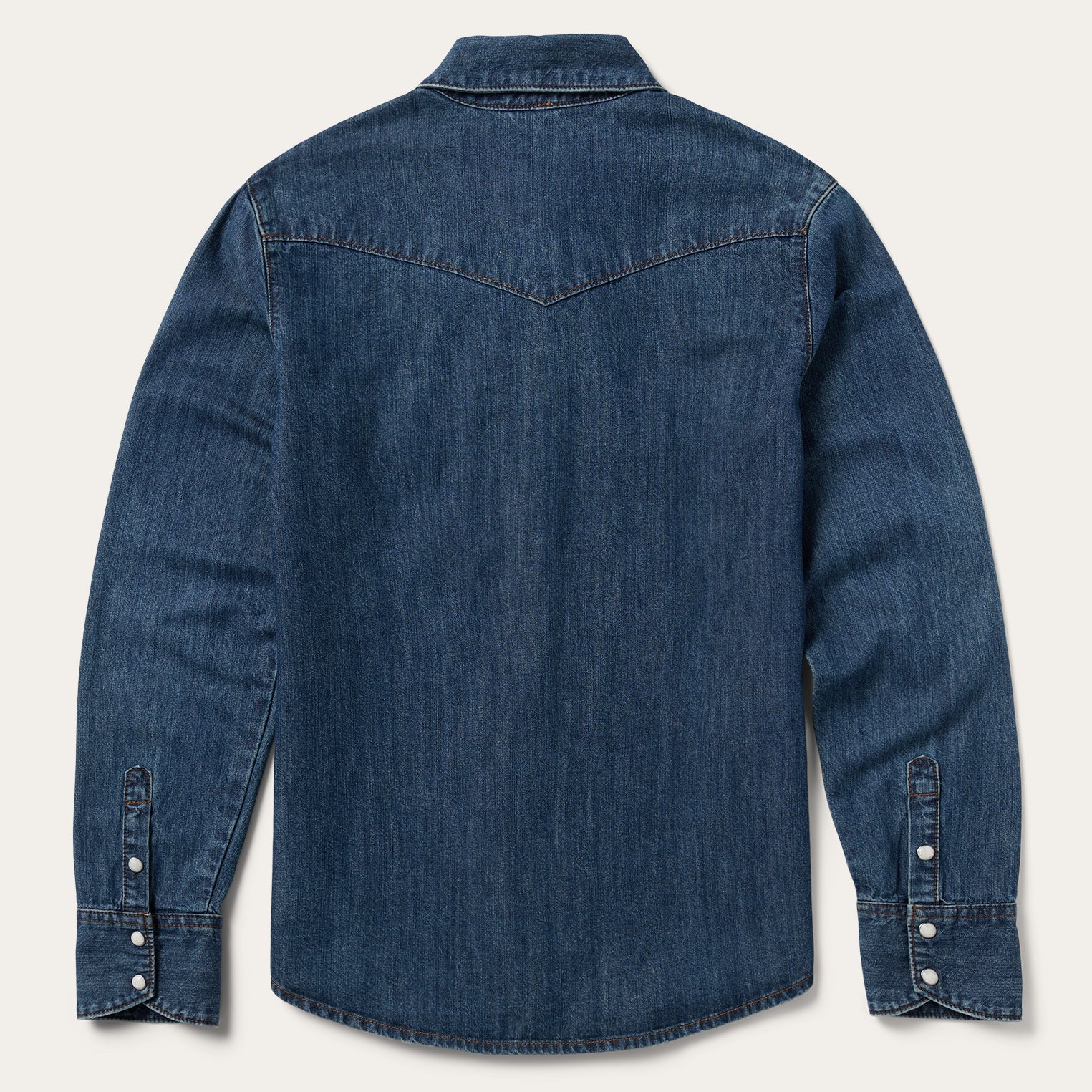 Blue Dark Denim Snap Western Shirt / Stetson