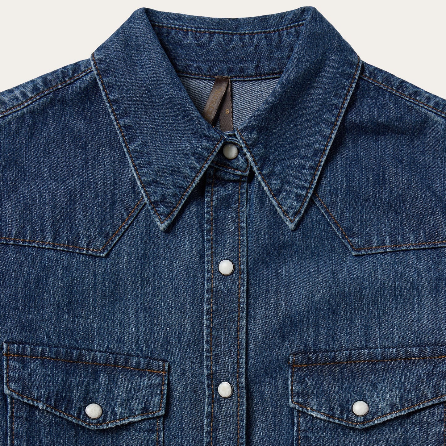 Blue Dark Denim Snap Western Shirt / Stetson