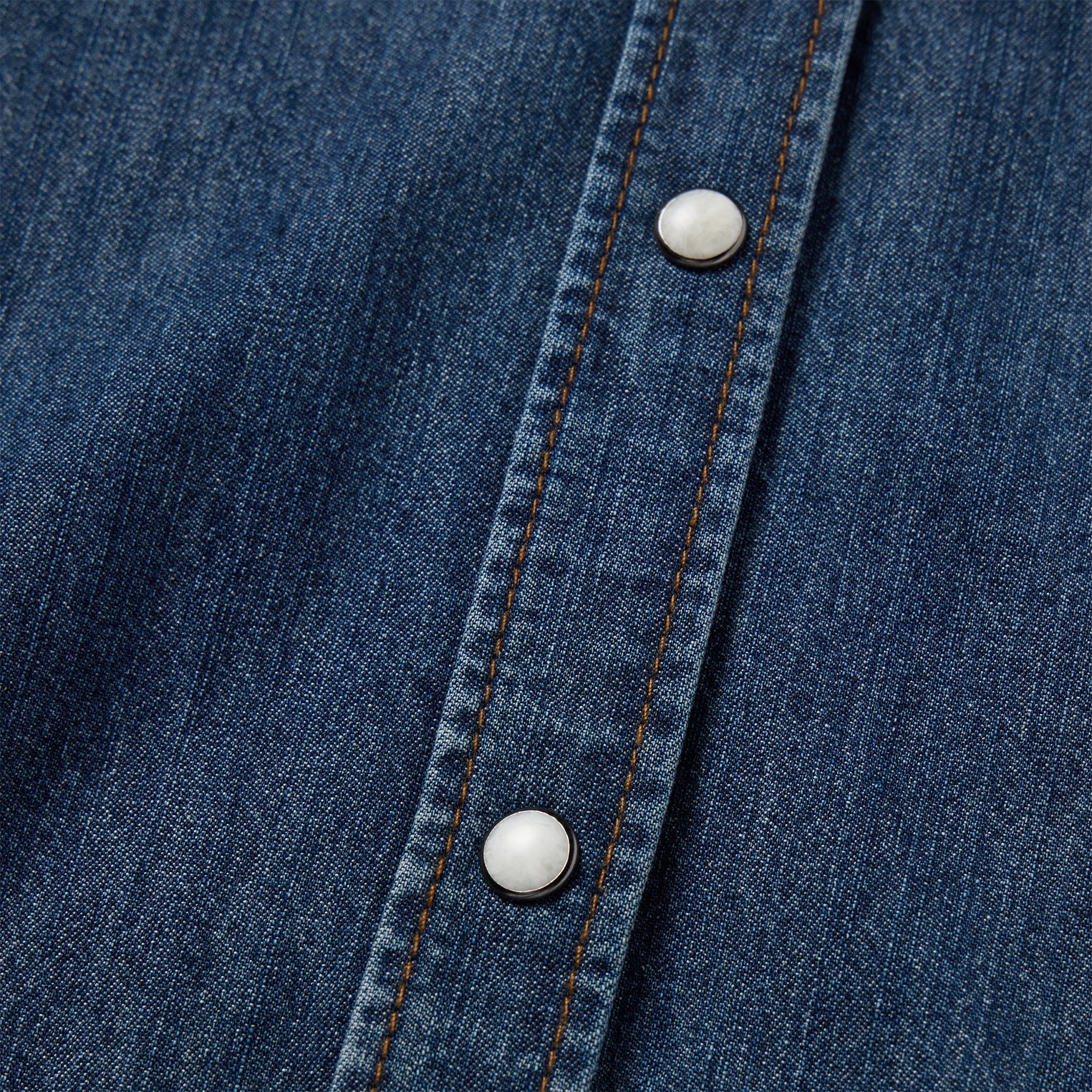 Blue Dark Denim Snap Western Shirt / Stetson