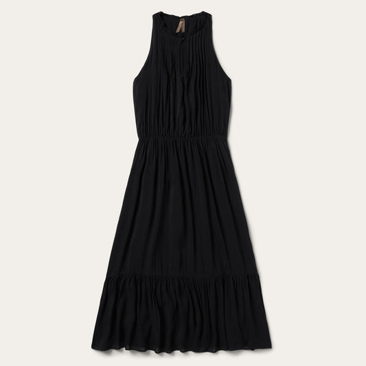 Black Solid Sleeveless Prairie Dress / Stetson