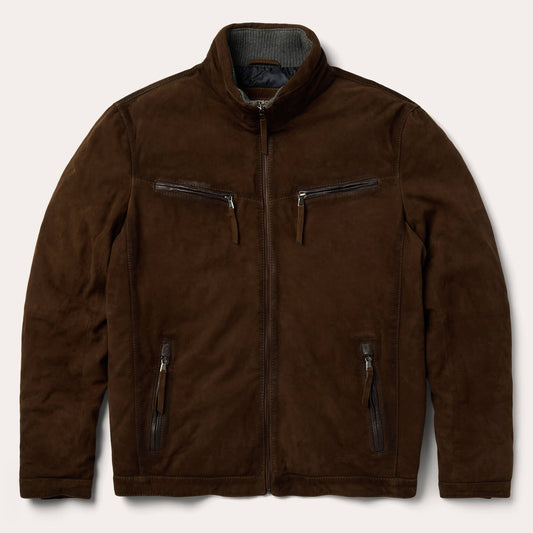 Brown Suede Moto Jacket / Stetson