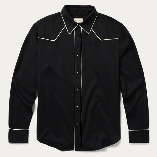 Black Vintage Piped Western Shirt / Stetson