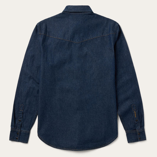 Blue Boot Stitch Raw Denim Shirt / Stetson