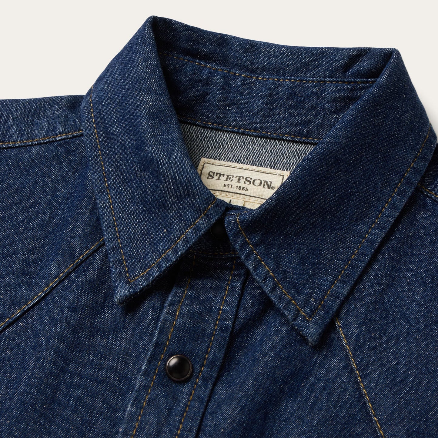 Blue Boot Stitch Raw Denim Shirt / Stetson