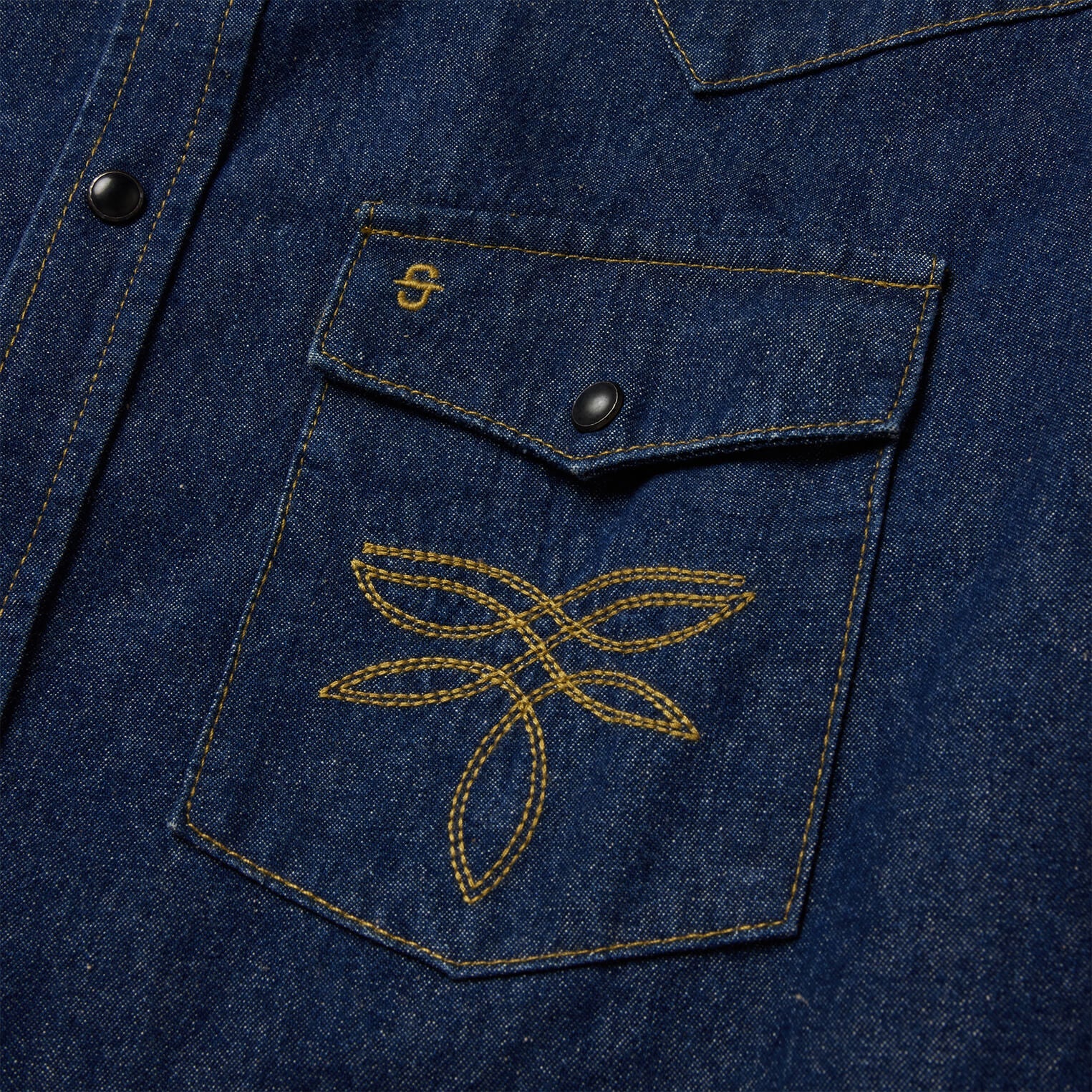 Blue Boot Stitch Raw Denim Shirt / Stetson