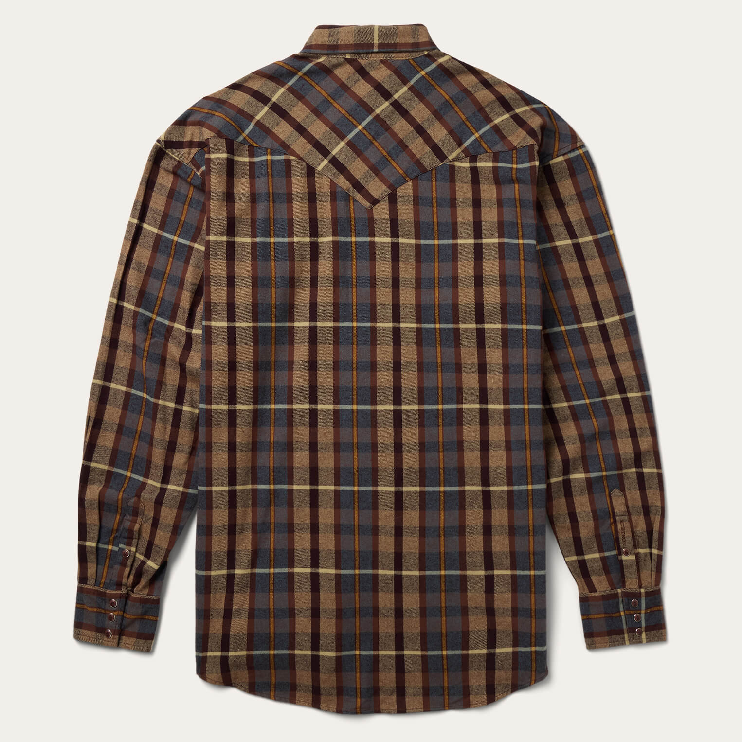 Brown Brushed Flannel Western Shirt / Stetson