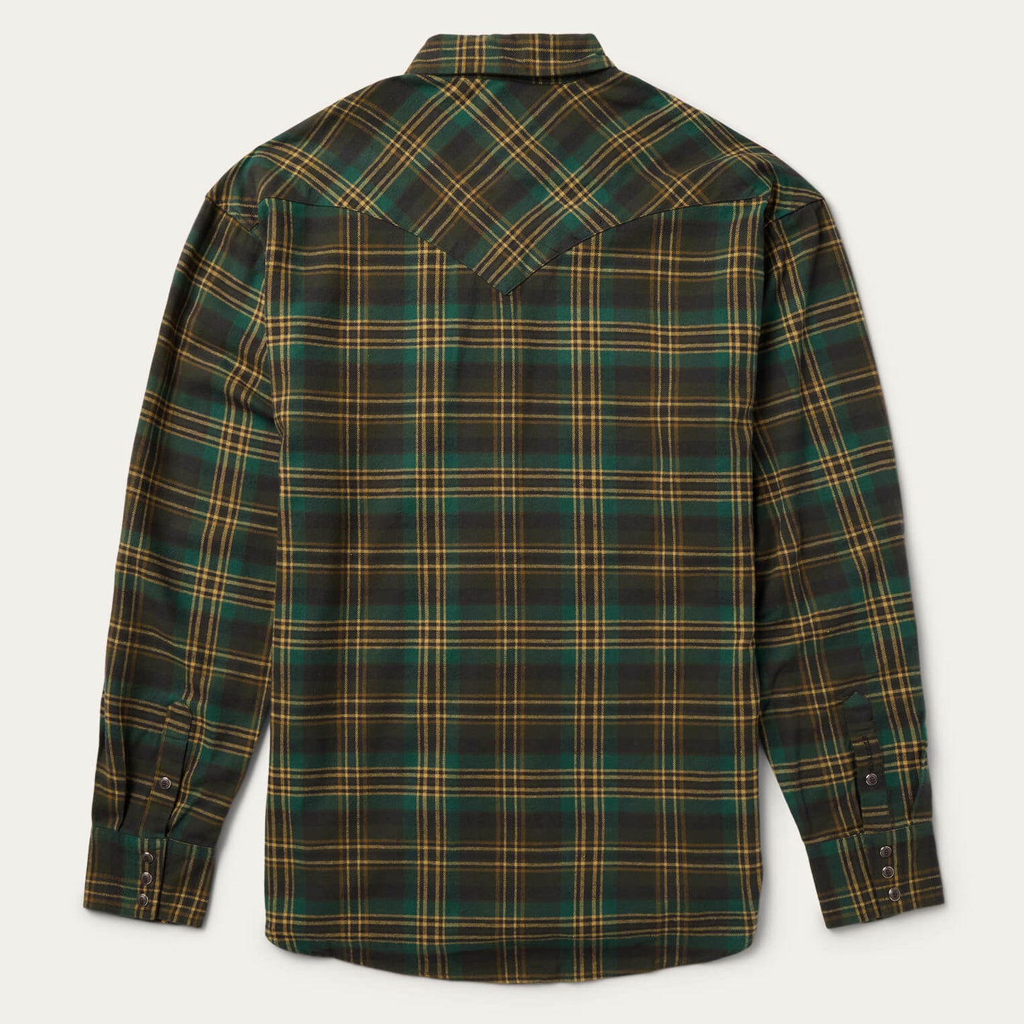 Green Brushed Flannel Western Shirt / Stetson
