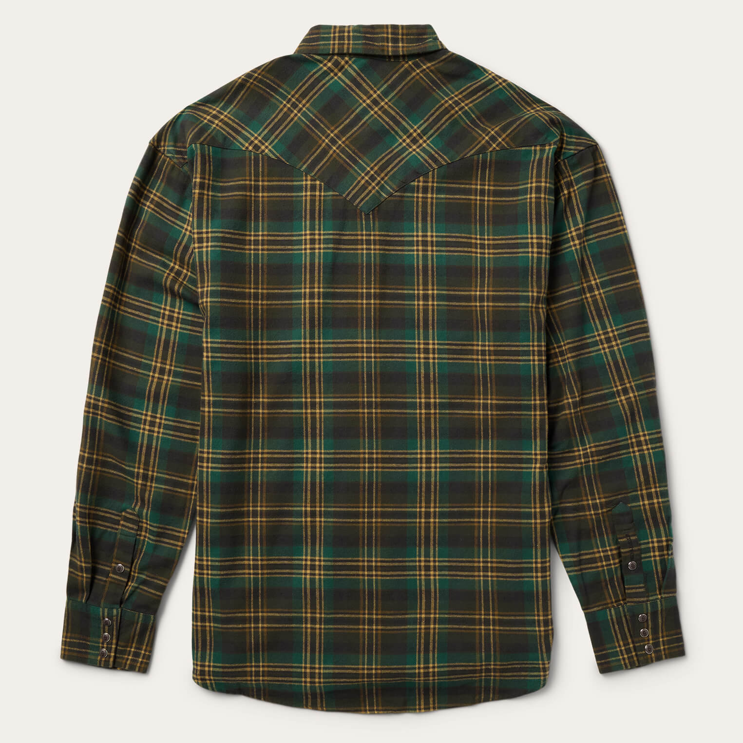 Green Brushed Flannel Western Shirt / Stetson