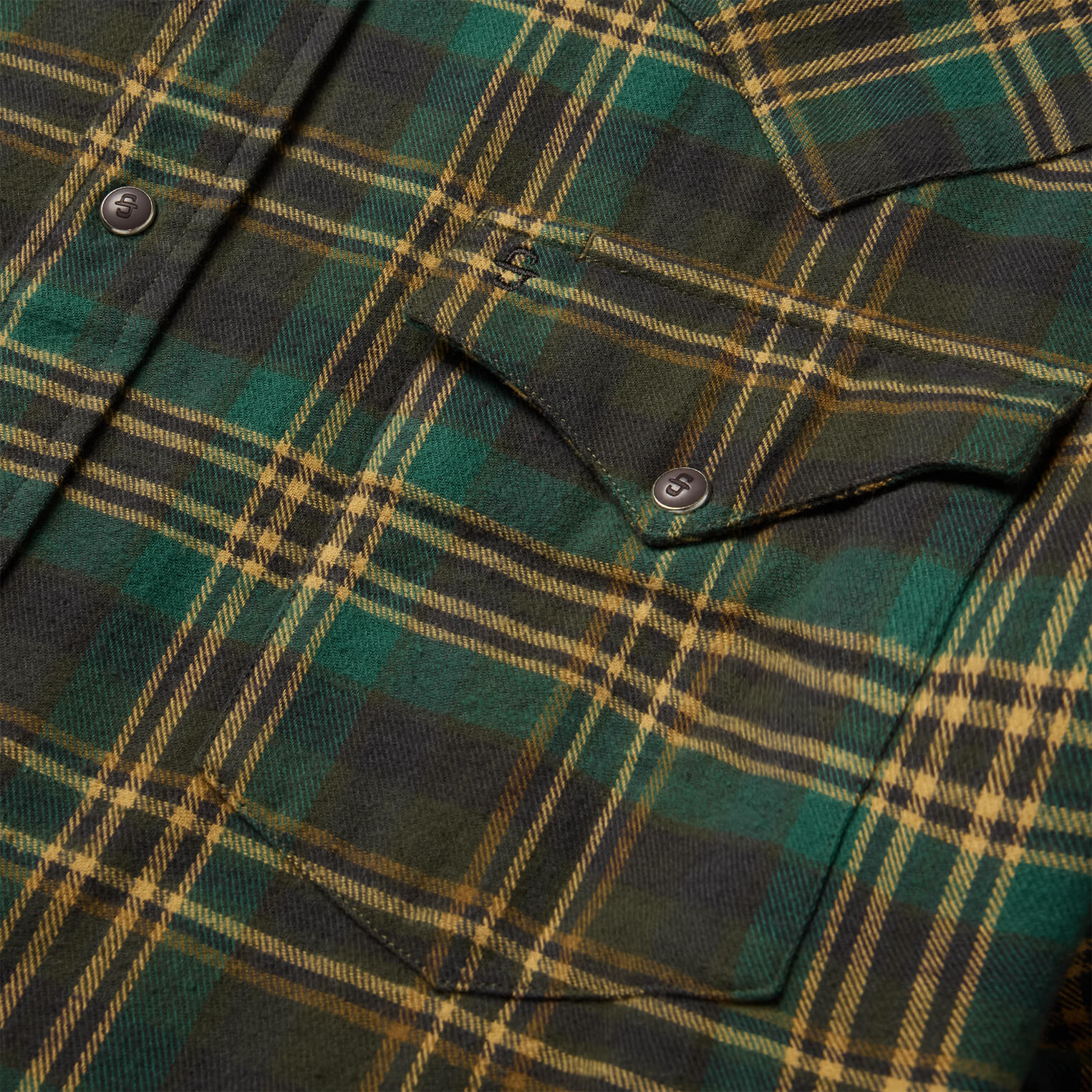Green Brushed Flannel Western Shirt / Stetson