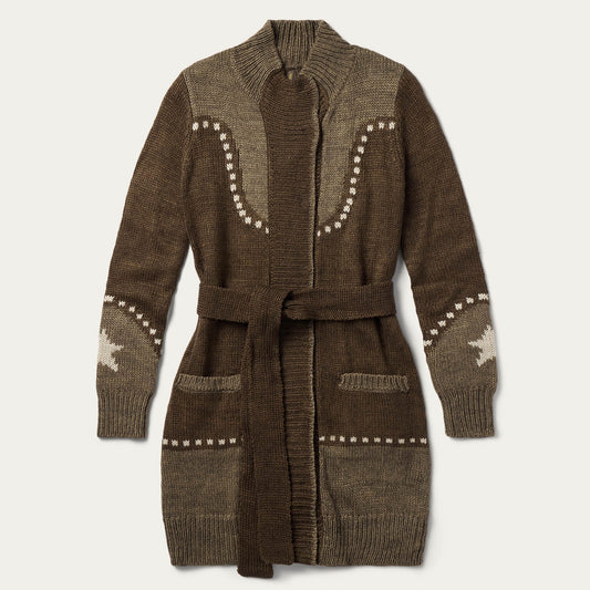 Brown Steer & Star Belted Cardigan / Stetson