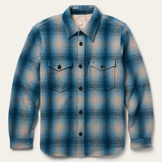 Blue Wool Plaid Shirt Jacket / Stetson
