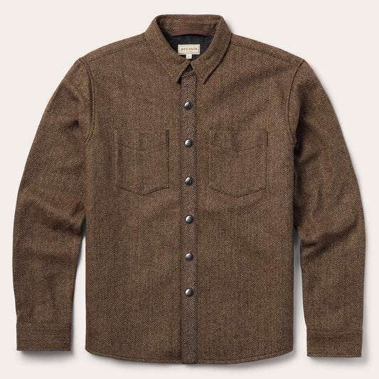 Brown Herringbone Shirt Jacket / Stetson