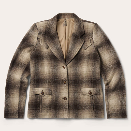 Brown Wool Plaid Western Blazer / Stetson