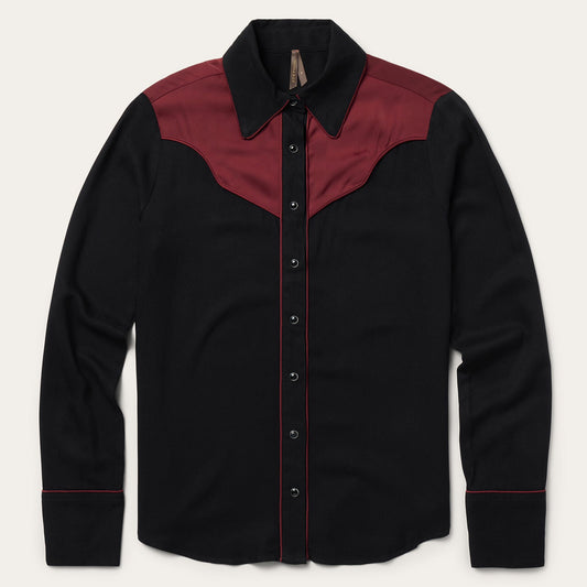 Black Piped Western Blouse / Stetson