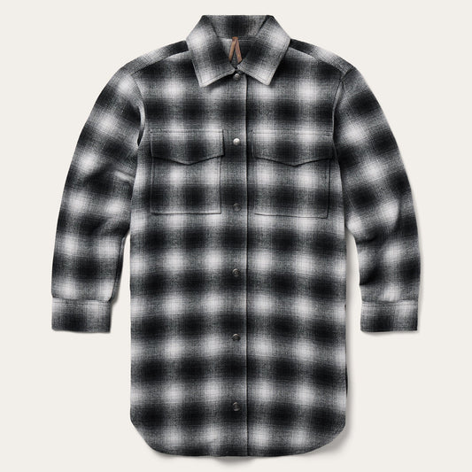 Black Ombre Oversized Shirt Jacket / Stetson