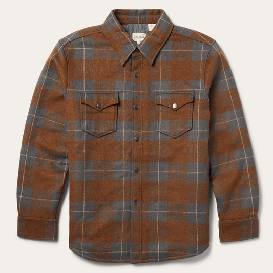 Brown Plaid Western Shirt Jacket / Stetson
