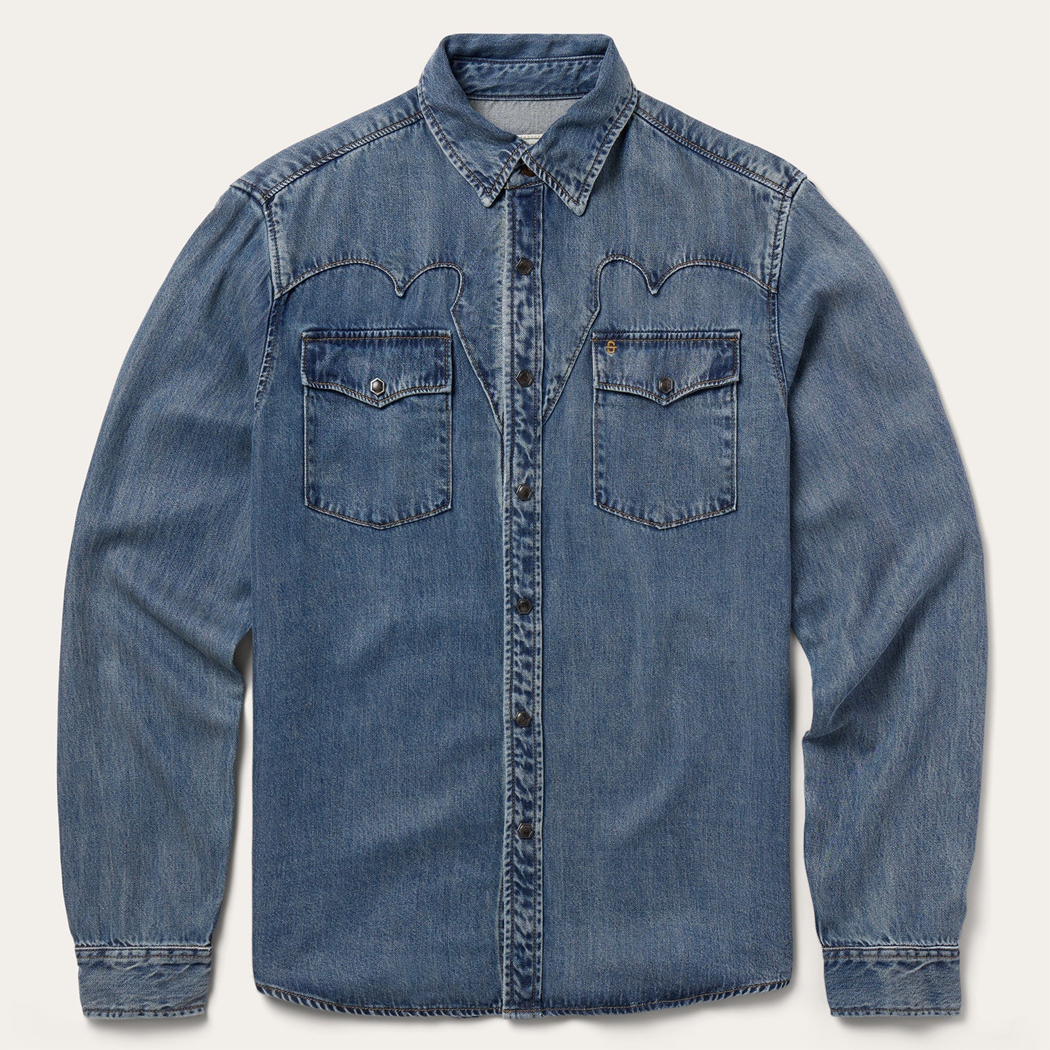 Blue Retro Denim Western Shirt / Stetson
